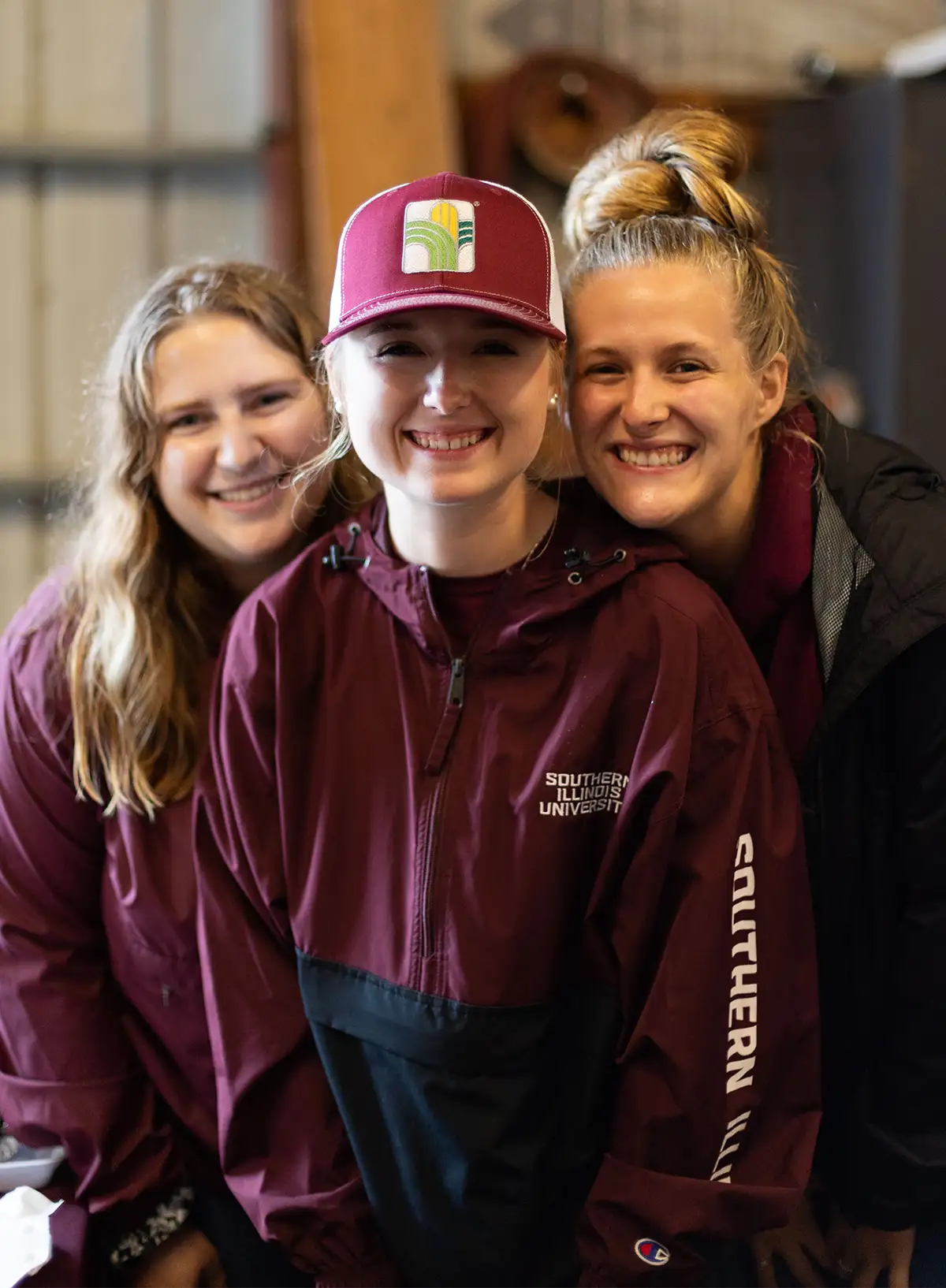 Three current Agricultural Sciences students pose together